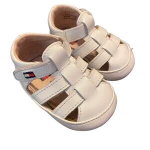 Tommy Hilfiger White Leather Sandals Baby Size 1